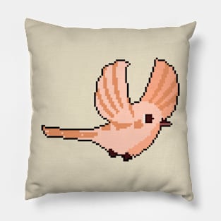 Avian Elegance: Pixel Art Bird Design for Fashionable Attire Pillow