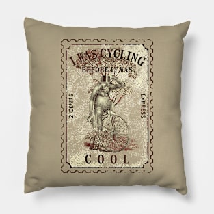 I was Cycling Before it was Cool Chimpanzee Cycling Pillow