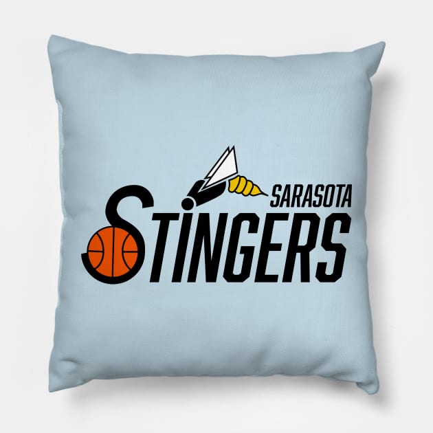 Defunct Sarasota Stingers CBA Basketball 1985 Pillow by LocalZonly