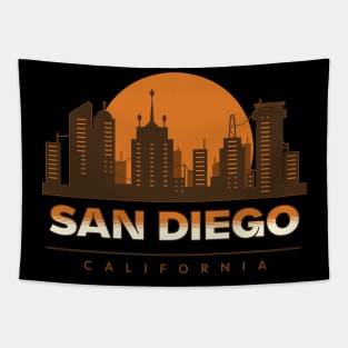 San Diego California Cityscape Tapestry