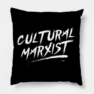 CULTURAL MARXIST - WHITE INK Pillow