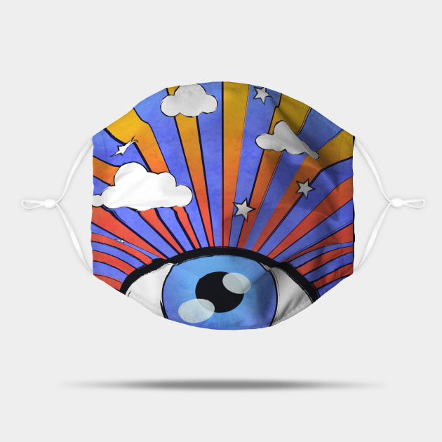 Kidcore Aesthetic Weirdcore Eye Sunrise Kidcore Mask TeePublic