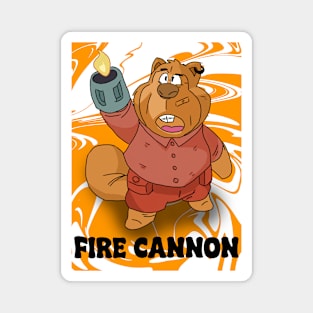 Bear fire cannon Magnet