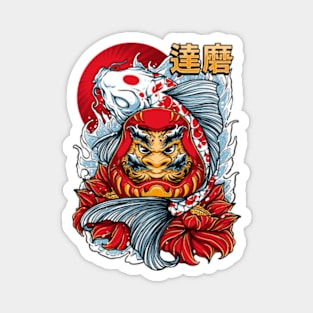 DARUMA WITH FISH Magnet