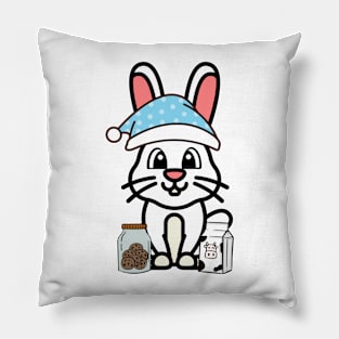 Cute Bunny is having a midnight snack Pillow