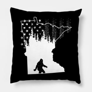 Minnesota Bigfoot American Flag Pillow