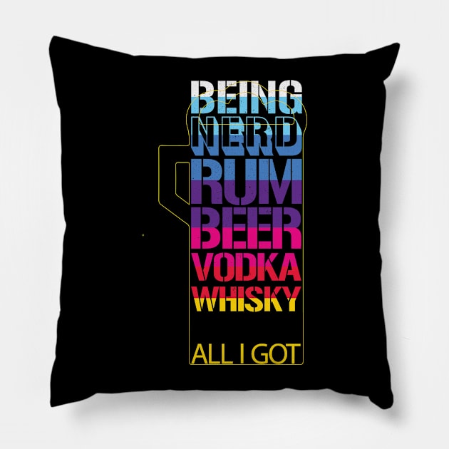 Nerd cocktail Pillow by Pradeep Chauhan