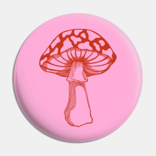 Cute, red mushroom in pink background Pin