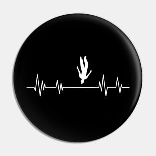 Heartbeat skydiving - parachuting, Skydivers gift Parachute Jump Heartbeat, Pin