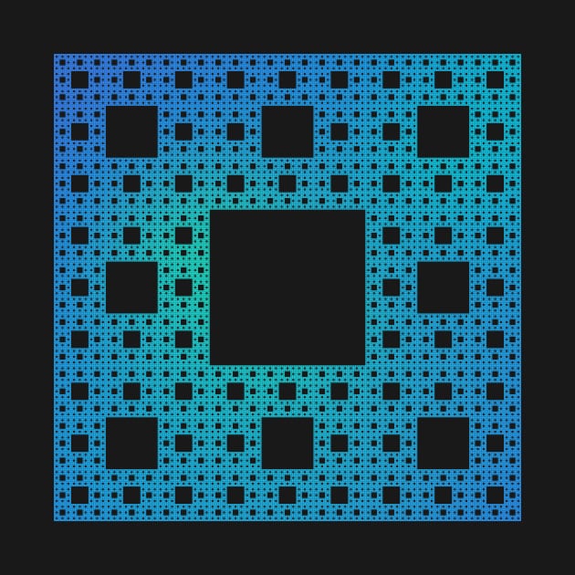 sierpinski squares - blue by BrownWoodRobot