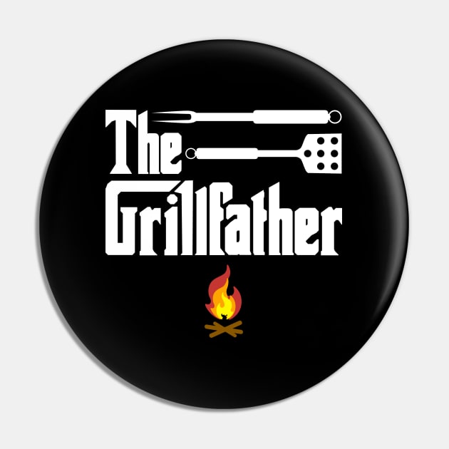 The Grillfather - BBQ Dad Pin by All About Nerds