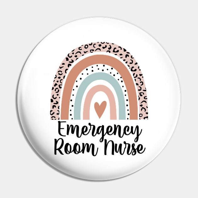 Emergency Room Nurse ER Nurse Rainbow Leopard Pin by HeroGifts