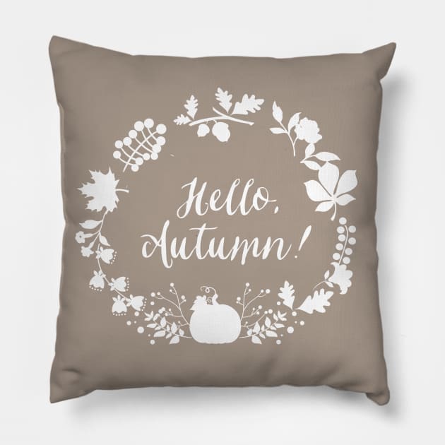 Hello Autumn! Pillow by chrissyloo