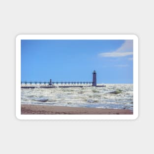 Manistee North Pierhead from Beach Magnet