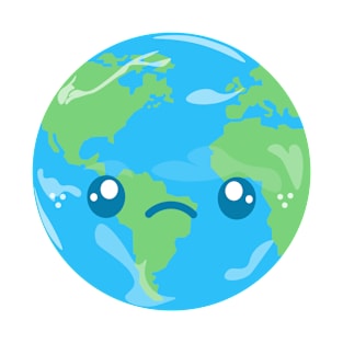 Kawaii Earth - Sad Earth T-Shirt