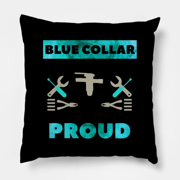 Blue Collar Proud Hvac Txv Pillow by The Hvac Gang