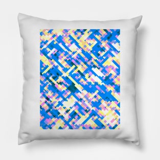 Sapphire labyrinth, small colored tiles arranged in mosaic Pillow