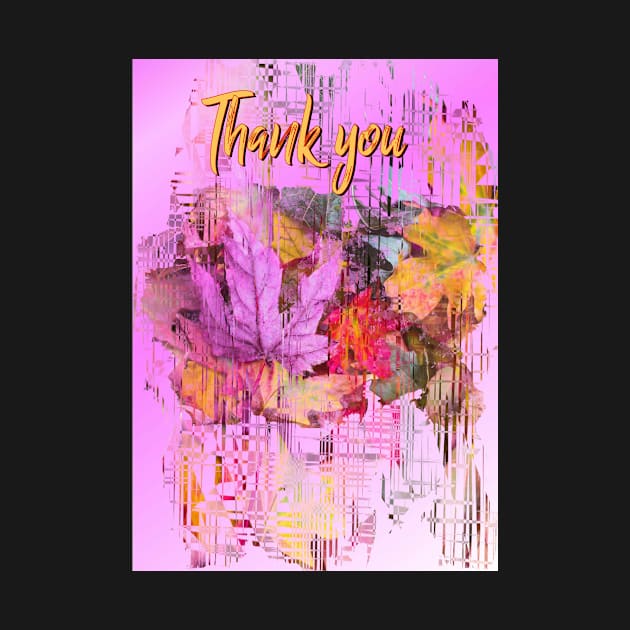 Thank you card - rainbow autumn leaves by Happyoninside