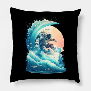 Surfing in The Middle of the Space Pillow