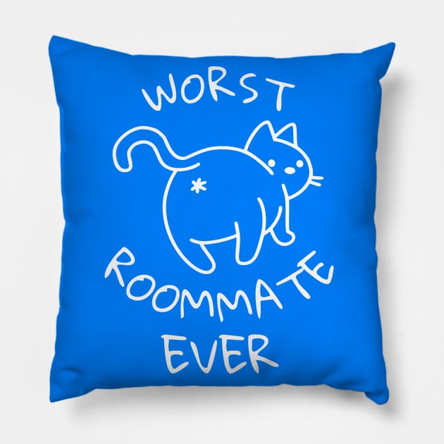 Cat Butthole Worst Roommate Ever Pillow by RogerTheCat