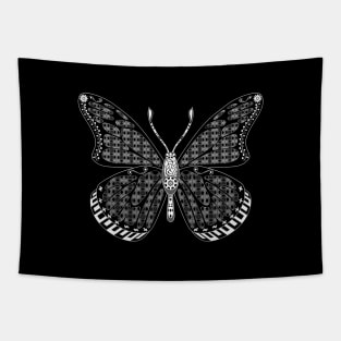 butterfly in wisdom of wonders ecopop wallpaper art tribal zendoodle of flowers Tapestry