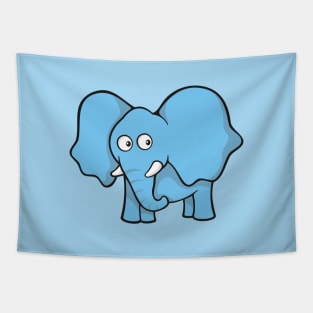 Blue Elephant Cartoon Tapestry