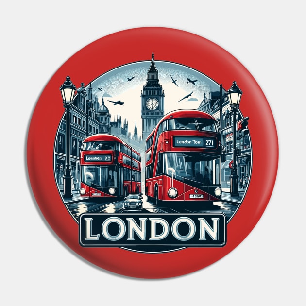 London Bus Pin by Vehicles-Art