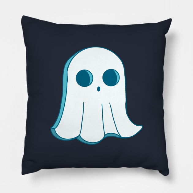 Cute cookie Halloween ghost. Original illustrations in cartoon retro style. Pillow by ChrisiMM