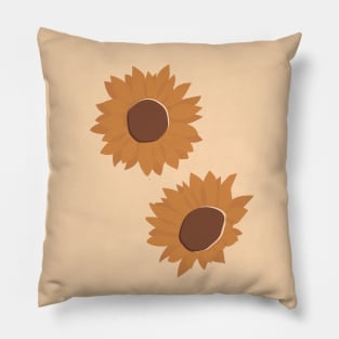 Lovely Sunflowers Modern Minimalistic Illustration Pillow