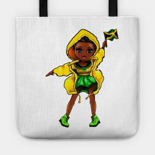 Jamaican girls women Jamaica Pride anime girl Chible Jamaica flag Tote