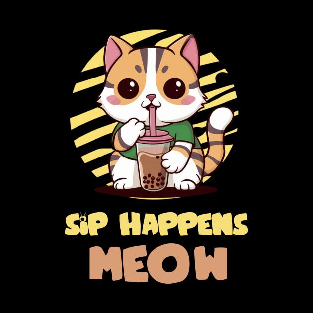 Sip Happens Meow Boba Cat by AnimeVision