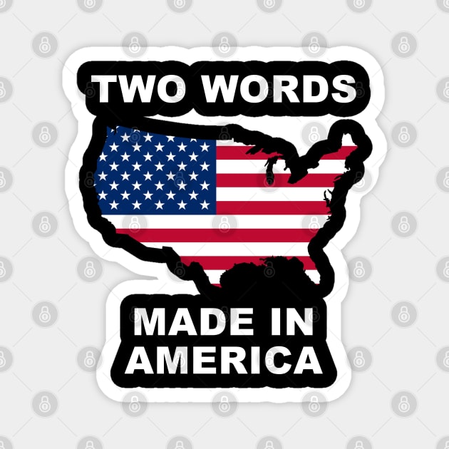 Two Words Made In America Magnet by KellyCollDesigns