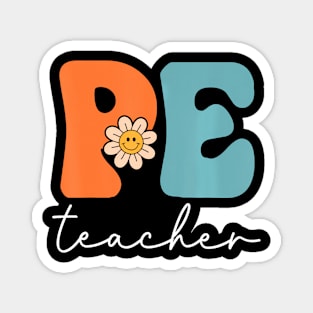 Pe Teacher Team Retro Groovy First Day Of School Magnet