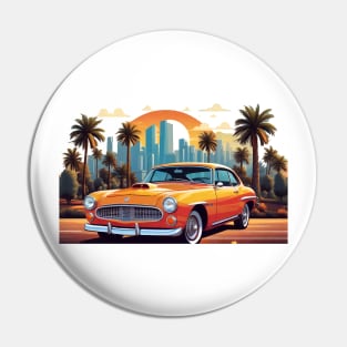 Classic Retro Car in Art: Vivid Vector on Clean White Background (325) Pin