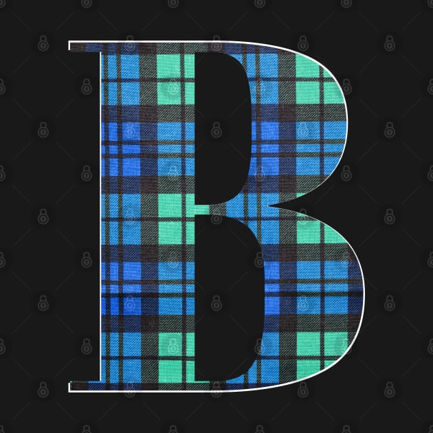 Letter B Tartan for Scotland Lovers Monogram by tnts