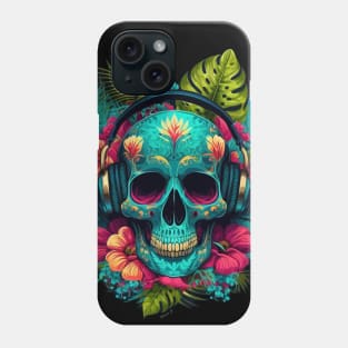 Colorful Floral Skull head design #6 Phone Case