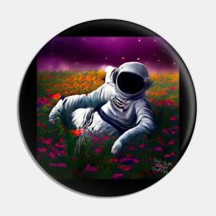 Astronaut in flowers relaxing to slim goody sounds! Pin
