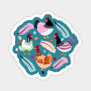 Trendy Chickens Magnet