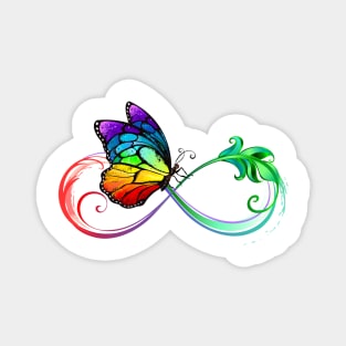 Infinity with Seated Rainbow Butterfly Magnet