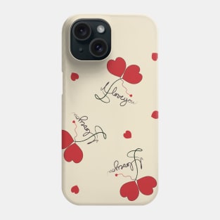 I love you 2 hearts beat as 1 Phone Case
