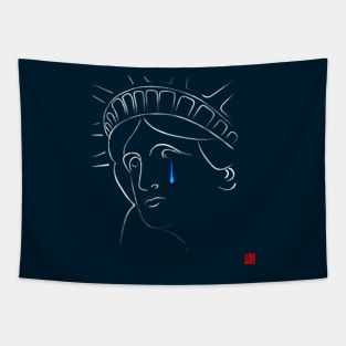 Statue Of Liberty Crying Tapestry