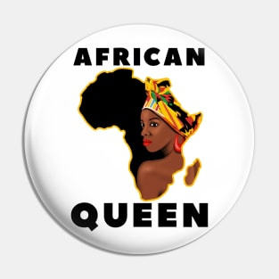 African Queen Melanin Afro Black History Pin