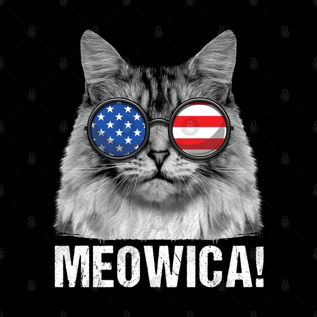 Meowica Cat American Flag Sunglasses Merica by HCMGift