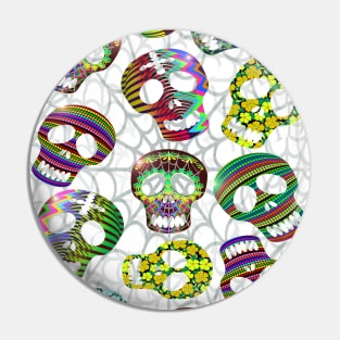 Colourfull skulls Pin