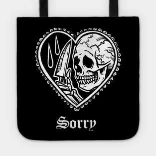 Sorry Skeleton Love Kills Tattoo Art Gothic Grunge Aesthetic Heart Tote