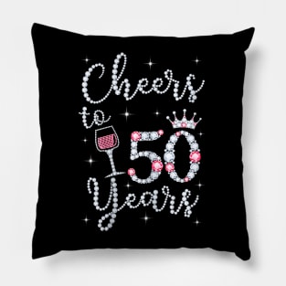 Queen Princess Cheers To 50 Years Old Happy Birthday To Me Pillow