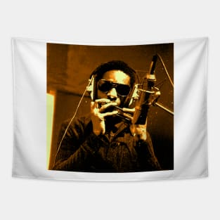 Stevie Wonder Harmonica Orange Tapestry