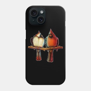 Red Cardinal birds male female Phone Case