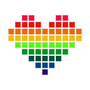 Rainbow Pixel Heart T-Shirt