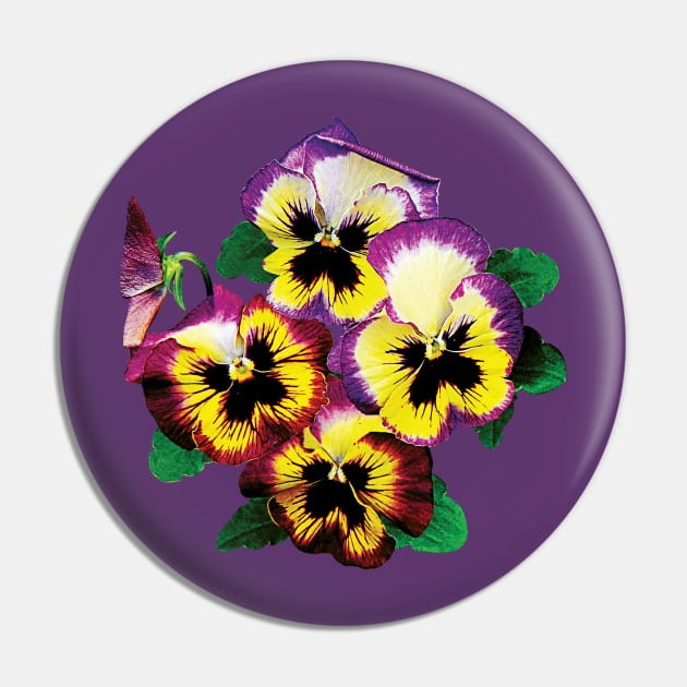 Bunch of Pansies Pin by SusanSavad